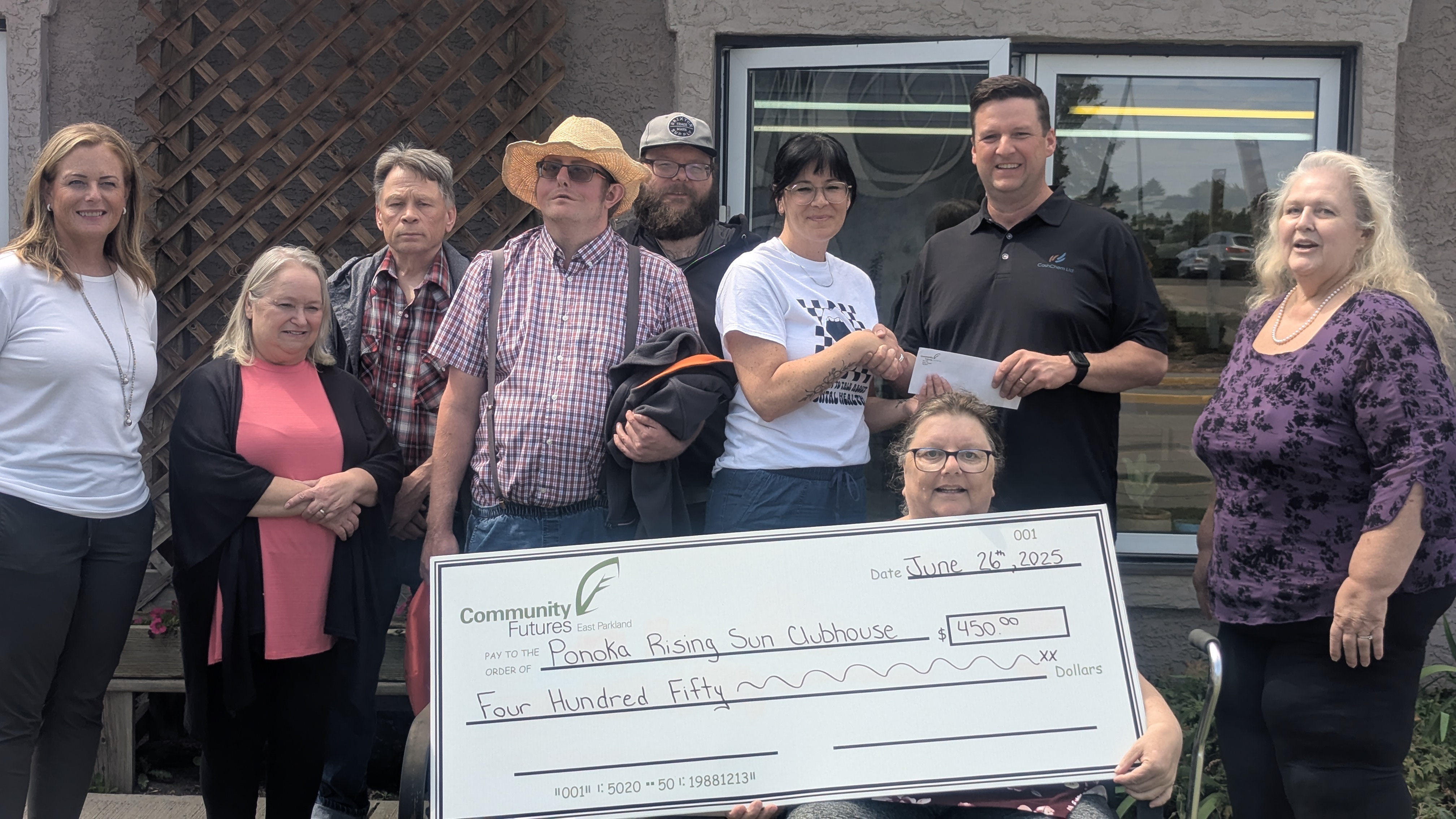 Eric Bloomquist's CFEP 9 year honorarium donated to Ponoka Rising Sun Clubhouse